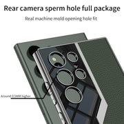 For Samsung Galaxy S24 Ultra 5G GKK Plating TPU + Leather Supercar Full Coverage Phone Case(Carbon Fiber)