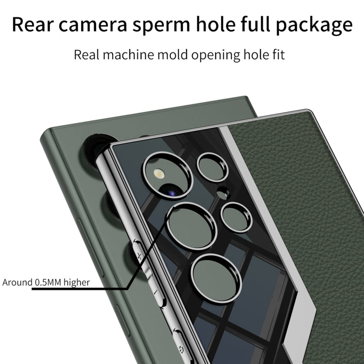 For Samsung Galaxy S24 Ultra 5G GKK Plating TPU + Leather Supercar Full Coverage Phone Case(Carbon Fiber)