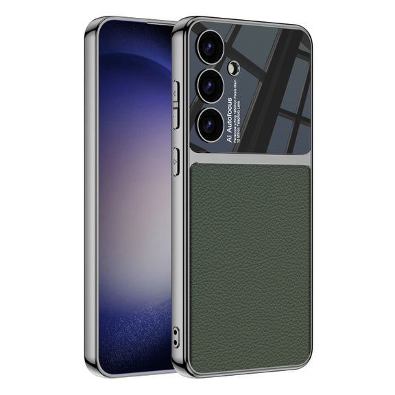 For Samsung Galaxy S24+ 5G GKK Plating TPU + Leather Full Coverage Phone Case(Green)