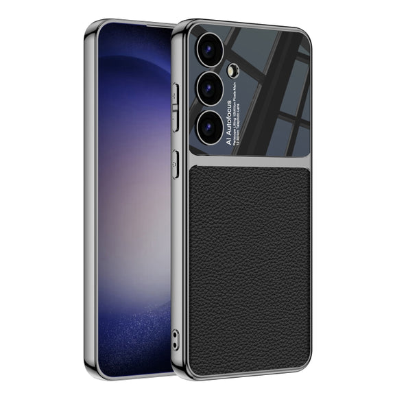 For Samsung Galaxy S24+ 5G GKK Plating TPU + Leather Full Coverage Phone Case(Black)