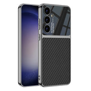 For Samsung Galaxy S24+ 5G GKK Plating TPU + Leather Full Coverage Phone Case(Carbon Fibre)
