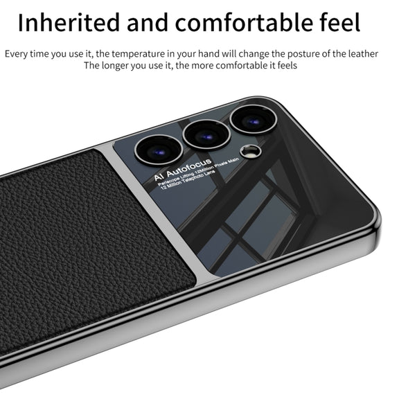 For Samsung Galaxy S24+ 5G GKK Plating TPU + Leather Full Coverage Phone Case(Carbon Fibre)