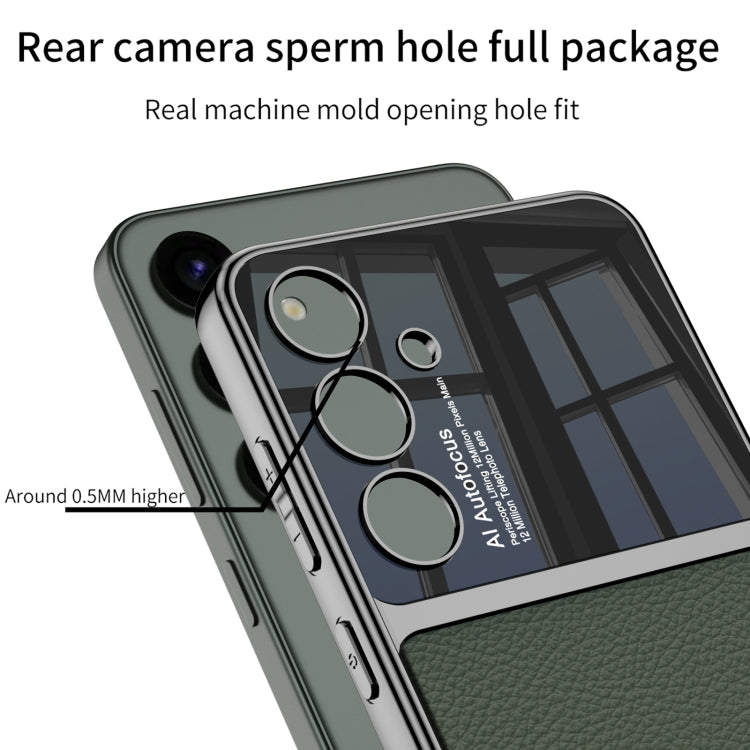 For Samsung Galaxy S24 5G GKK Plating TPU + Leather Full Coverage Phone Case(Green)