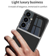 For Samsung Galaxy S24 5G GKK Plating TPU + Leather Full Coverage Phone Case(Black)