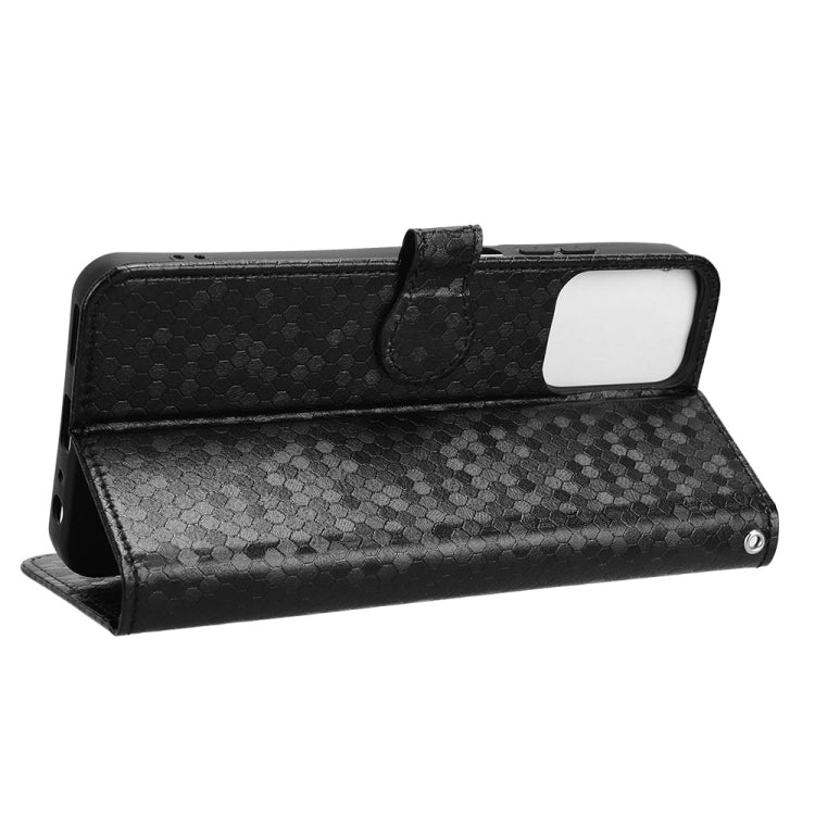 For Motorola Moto G Power 5G 2024 Honeycomb Dot Texture Leather Phone Case(Black) - free shipping - PMC Jewellery - Order now!