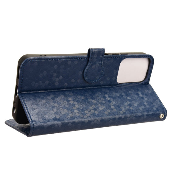 For Motorola Moto G Power 5G 2024 Honeycomb Dot Texture Leather Phone Case(Blue)