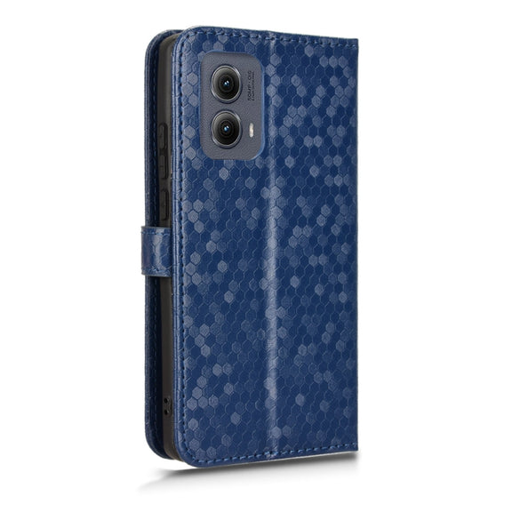 For Motorola Edge 5G 2024 Honeycomb Dot Texture Leather Phone Case(Blue)