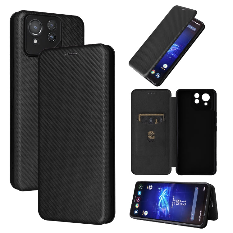 For ASUS ROG Phone 8 Pro Carbon Fiber Texture Flip Leather Phone Case(Black) - free shipping - PMC TechLife - Order now!