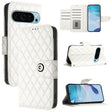 For Google Pixel 9 Pro XL Rhombic Texture Flip Leather Phone Case with Lanyard(White) - Google Cases by PMC TechLife | Online Shopping South Africa | PMC TechLife | Buy Now Pay Later Mobicred