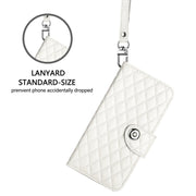 For Google Pixel 9 Pro XL Rhombic Texture Flip Leather Phone Case with Lanyard(White)
