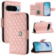 For Google Pixel 9 Pro XL Rhombic Texture Flip Leather Phone Case with Lanyard(Coral Pink) - Google Cases by PMC TechLife | Online Shopping South Africa | PMC TechLife | Buy Now Pay Later Mobicred