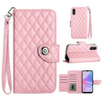 For OPPO A78 5G / A58 5G Rhombic Texture Flip Leather Phone Case with Lanyard(Pink) - OPPO Cases by PMC TechLife | Online Shopping South Africa | PMC TechLife | Buy Now Pay Later Mobicred