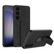 For Samsung Galaxy S24 5G GKK Skin Feel Frosted Leather Fold Holder Phone Case(Black) - Galaxy S24 5G Cases by GKK | Online Shopping South Africa | PMC Jewellery | Buy Now Pay Later Mobicred
