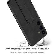 For Samsung Galaxy S24 5G GKK Skin Feel Frosted Leather Fold Holder Phone Case(Black)