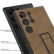For Samsung Galaxy S24 Ultra 5G GKK Skin Feel Frosted Leather Fold Holder Phone Case(Green)