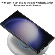 For Samsung Galaxy S24 Ultra 5G GKK Skin Feel Leather MagSafe Magnetic Phone Case with Holder(Green)