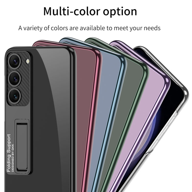For Samsung Galaxy S24+ 5G GKK Electroplating Full Coverage Protective Phone Case with Holder(Green)