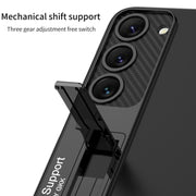 For Samsung Galaxy S24+ 5G GKK Electroplating Full Coverage Protective Phone Case with Holder(Red)