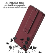 For Samsung Galaxy S24 5G GKK Skin Feel Leather Fold Holder Phone Case(Black)