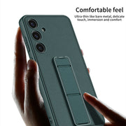 For Samsung Galaxy S24 5G GKK Skin Feel Leather Fold Holder Phone Case(Black)