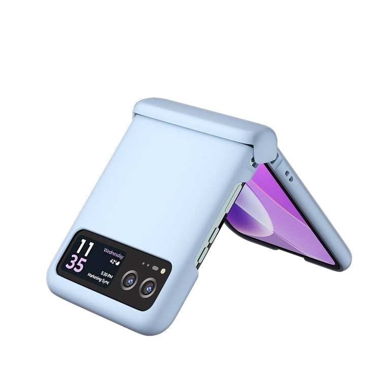 For Motorola Razr 40 3 in 1 Skin Feel PC Phone Case with Hinge(Sky Blue) - Motorola Cases by PMC TechLife | Online Shopping South Africa | PMC TechLife