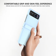 For Motorola Razr 40 3 in 1 Skin Feel PC Phone Case with Hinge(Sky Blue)