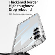For Samsung Galaxy S24 5G GKK Space Frame Transparent PC + TPU Phone Case(Transparent Black)