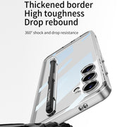 For Samsung Galaxy S24 5G GKK Space Frame Transparent PC + TPU Phone Case with Pen(Transparent Black)