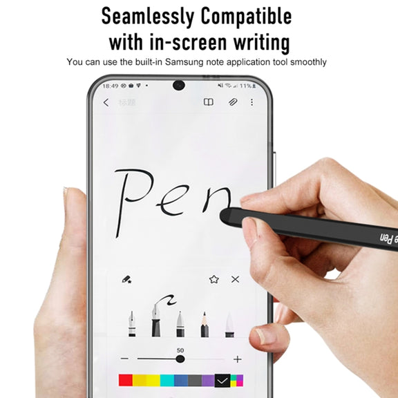 For Samsung Galaxy S24 5G GKK Space Frame Transparent PC + TPU Phone Case with Pen(Transparent Black)