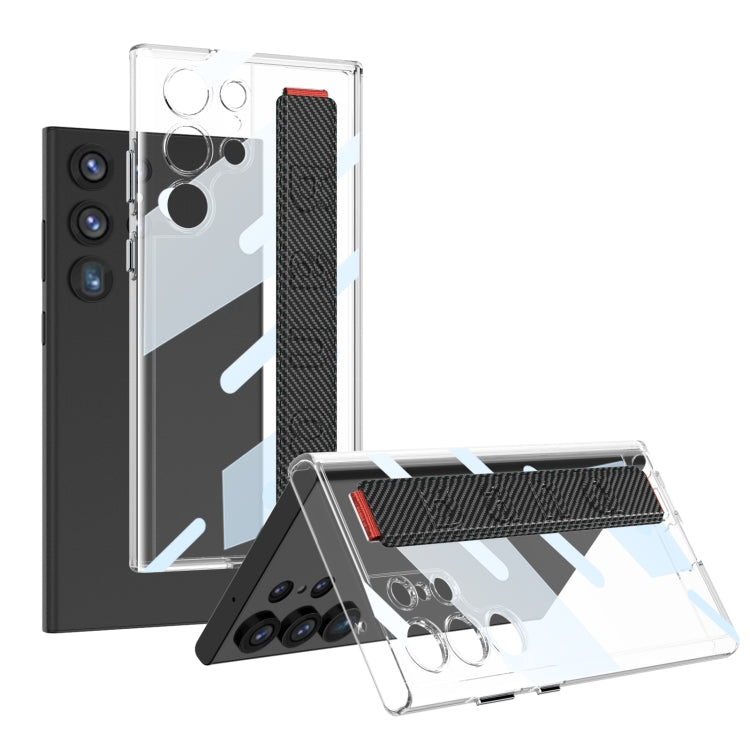 For Samsung Galaxy S24 Ultra 5G GKK Space Frame Transparent PC + TPU Phone Case with Wrist Strap(Carbon Fiber Texture) - Galaxy Phone Cases by GKK | Online Shopping South Africa | PMC TechLife