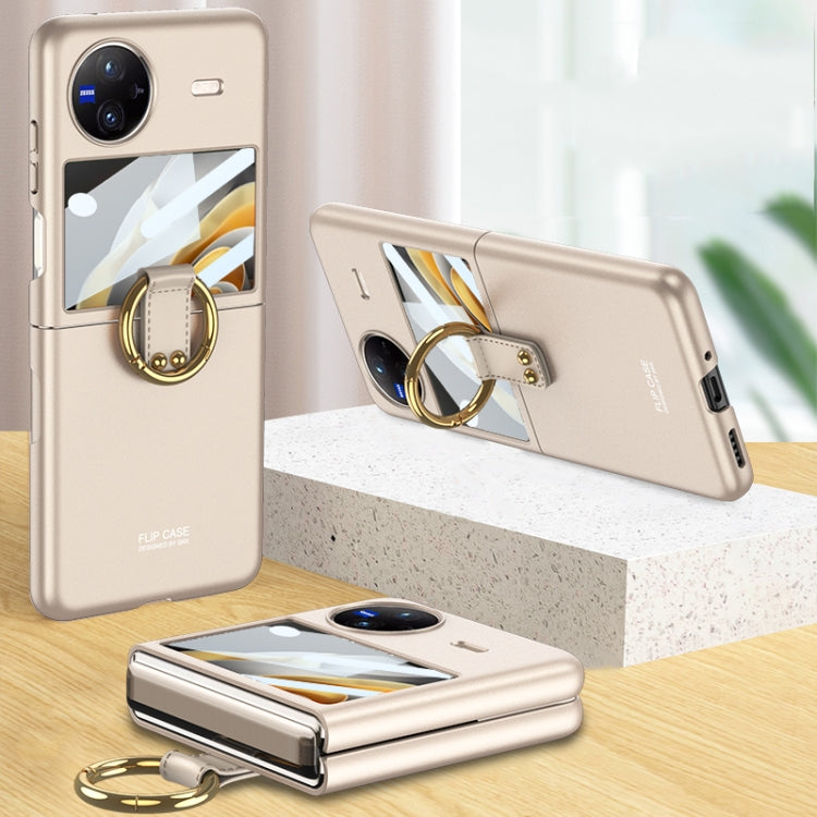For vivo X Flip GKK Integrated Ultra-thin Full Coverage Phone Case with Ring Holder(Gold) - free shipping - PMC Jewellery - Order now!