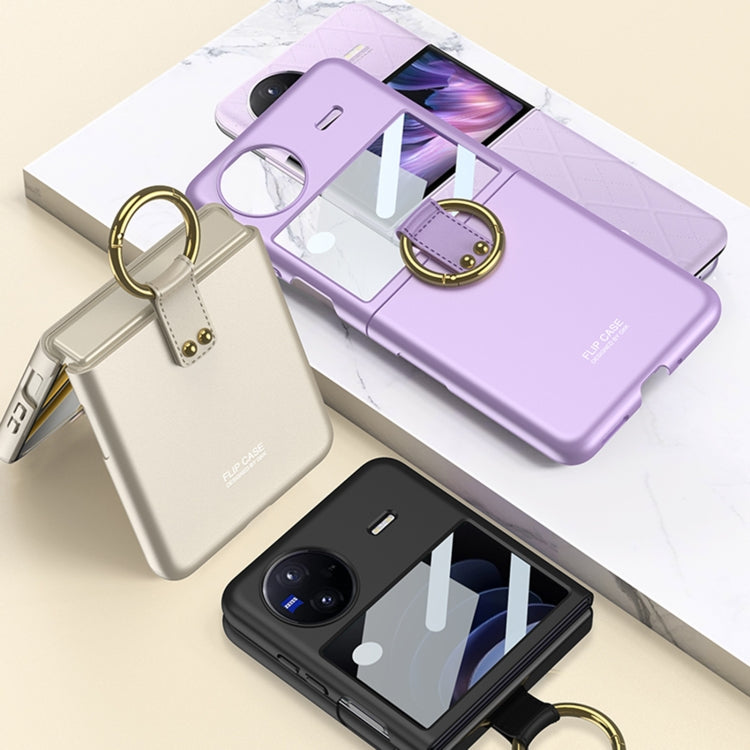 For vivo X Flip GKK Integrated Ultra-thin Full Coverage Phone Case with Ring Holder(Gold) - free shipping - PMC Jewellery - Order now!