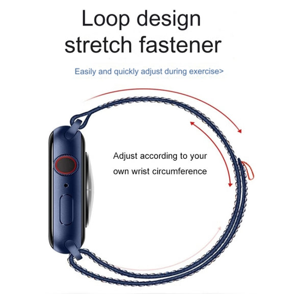 For Apple Watch Series 6 40mm Loop Nylon Watch Band(Storm Blue)