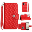 For Motorola Moto G Power 5G 2024 Rhombic Texture Flip Leather Phone Case with Lanyard(Red) - Motorola Cases by PMC Jewellery | Online Shopping South Africa | PMC Jewellery | Buy Now Pay Later Mobicred