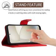 For Motorola Moto G Power 5G 2024 Rhombic Texture Flip Leather Phone Case with Lanyard(Red)