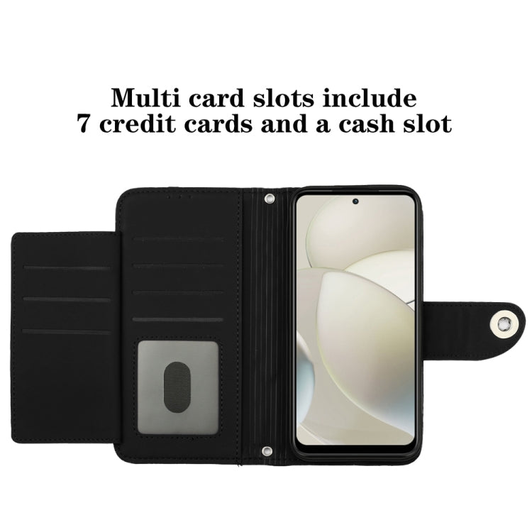 For Motorola Moto G Power 5G 2024 Rhombic Texture Flip Leather Phone Case with Lanyard(Black)