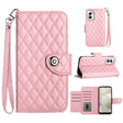 For Motorola Moto G Power 5G 2024 Rhombic Texture Flip Leather Phone Case with Lanyard(Pink) - Motorola Cases by PMC Jewellery | Online Shopping South Africa | PMC Jewellery | Buy Now Pay Later Mobicred