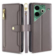 For Tecno Pova 6 Neo 4G Sheep Texture Cross-body Zipper Wallet Leather Phone Case(Grey) - Tecno Cases by PMC TechLife | Online Shopping South Africa | PMC TechLife | Buy Now Pay Later Mobicred