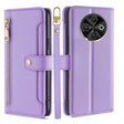 For Tecno Spark 30C 4G Sheep Texture Cross-body Zipper Wallet Leather Phone Case(Purple) - Tecno Cases by PMC TechLife | Online Shopping South Africa | PMC TechLife | Buy Now Pay Later Mobicred