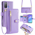 For Itel Vision 1 Pro Sheep Texture Cross-body Zipper Wallet Leather Phone Case(Purple) - More Brand by PMC TechLife | Online Shopping South Africa | PMC TechLife | Buy Now Pay Later Mobicred