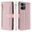 For Itel P55+ 4G Sheep Texture Cross-body Zipper Wallet Leather Phone Case(Pink) - More Brand by PMC TechLife | Online Shopping South Africa | PMC TechLife | Buy Now Pay Later Mobicred