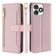 For Itel A50 4G Sheep Texture Cross-body Zipper Wallet Leather Phone Case(Pink) - More Brand by PMC TechLife | Online Shopping South Africa | PMC TechLife | Buy Now Pay Later Mobicred