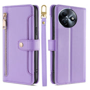 For Itel S24 4G Sheep Texture Cross-body Zipper Wallet Leather Phone Case(Purple)