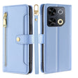 For Itel P65 Sheep Texture Cross-body Zipper Wallet Leather Phone Case(Blue) - free shipping - PMC TechLife - Order now!