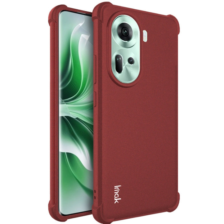 For OPPO Reno11 5G Global imak Shockproof Airbag TPU Phone Case(Matte Red) - free shipping - PMC Jewellery - Order now!
