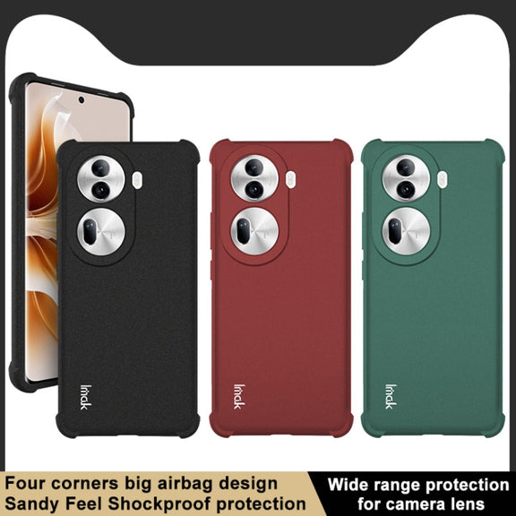 For OPPO Reno11 Pro 5G Global imak Shockproof Airbag TPU Phone Case(Matte Green)