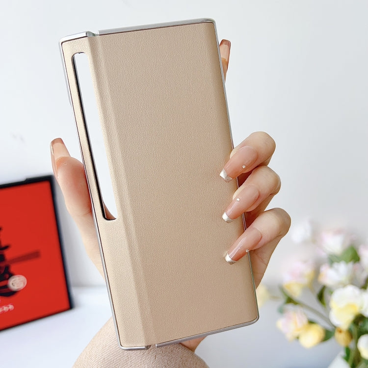 For Huawei Mate Xs 2 Morandi Pearlescent Paint Shockproof Phone Case(Gold) - Huawei Cases by PMC TechLife | Online Shopping South Africa | PMC TechLife | Buy Now Pay Later Mobicred