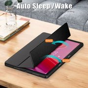 For Lenovo Tab M11 / Xiaoxin Pad 2024 Acrylic 3-Fold Solid Color Smart Leather Tablet Case(Black)