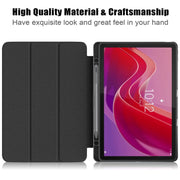 For Lenovo Tab M11 / Xiaoxin Pad 2024 Acrylic 3-Fold Solid Color Smart Leather Tablet Case(Black)