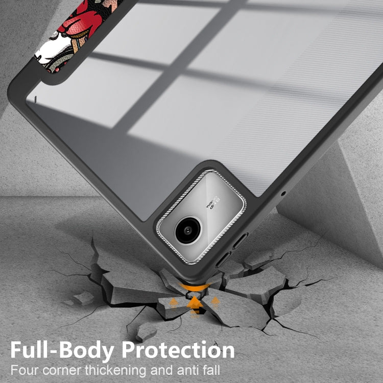 For Lenovo Tab M11 / Xiaoxin Pad 2024 Acrylic 3-Fold Painted Smart Leather Tablet Case(Graffiti) - Lenovo by PMC Jewellery | Online Shopping South Africa | PMC Jewellery | Buy Now Pay Later Mobicred